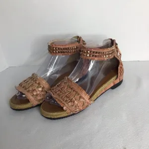 Lanvin Collection By Luxury Fashion House - Leather Espadrille Sandals Zip Back