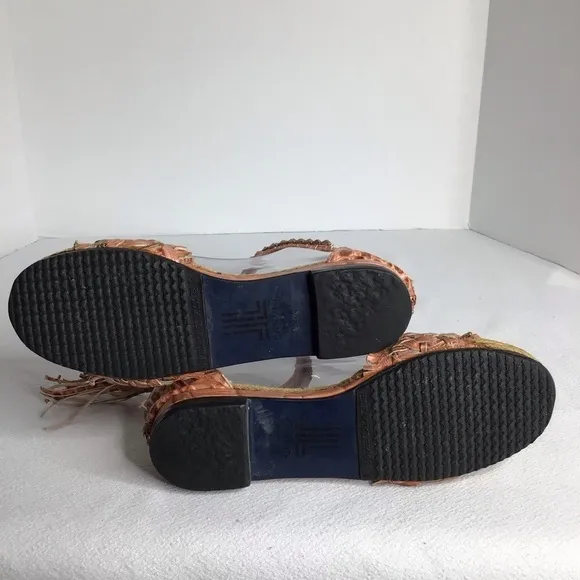 Lanvin Collection By Luxury Fashion House - Leather Espadrille Sandals Zip Back