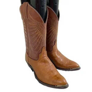 Laredo 2 Tone Brown Leather Western Boots Pull On Made in USA Women's Size 6 EUC