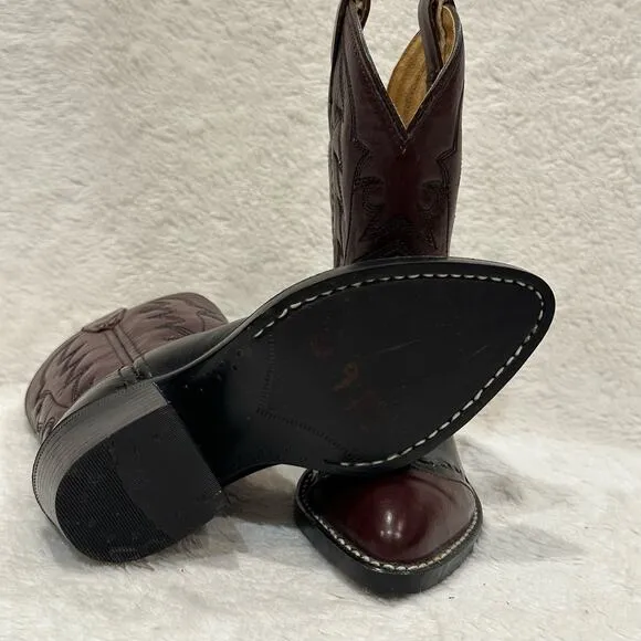 Laredo Kids Western Cowboy Boots sz 28 US 9.5 toddler Two Tone Leather
