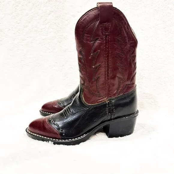 Laredo Kids Western Cowboy Boots sz 28 US 9.5 toddler Two Tone Leather