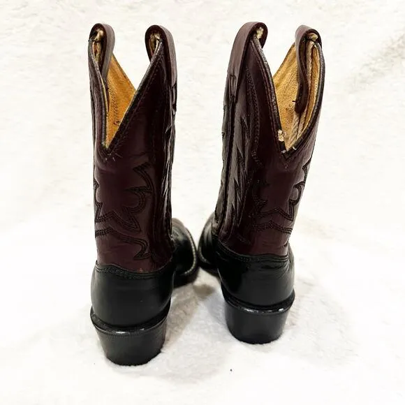 Laredo Kids Western Cowboy Boots sz 28 US 9.5 toddler Two Tone Leather