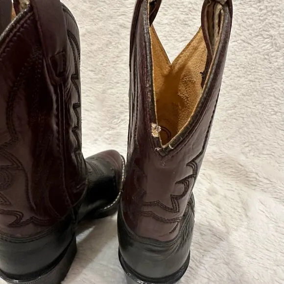 Laredo Kids Western Cowboy Boots sz 28 US 9.5 toddler Two Tone Leather