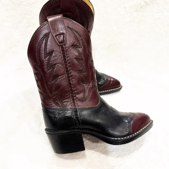 Laredo Kids Western Cowboy Boots sz 28 US 9.5 toddler Two Tone Leather