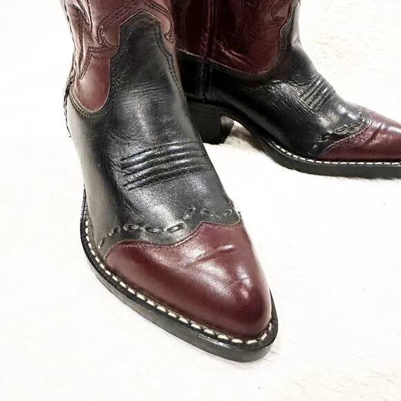 Laredo Kids Western Cowboy Boots sz 28 US 9.5 toddler Two Tone Leather