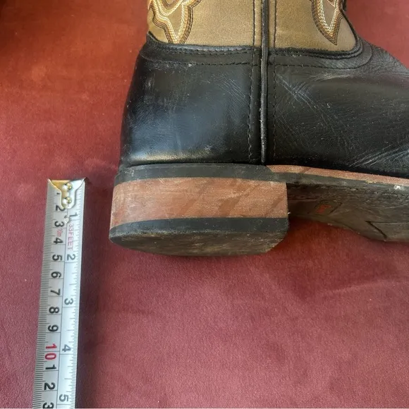 Laredo Men's Black and Brown Western Boots size 9.5 EW (Extra Large)