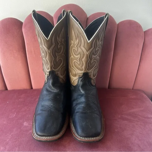 Laredo Men's Black and Brown Western Boots size 9.5 EW (Extra Large)