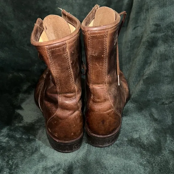 Laredo Western Packer Boots Size 10D – Brown Leather Lace-Up Cowboy Work Boots