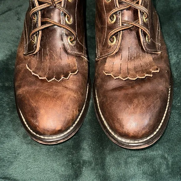 Laredo Western Packer Boots Size 10D – Brown Leather Lace-Up Cowboy Work Boots