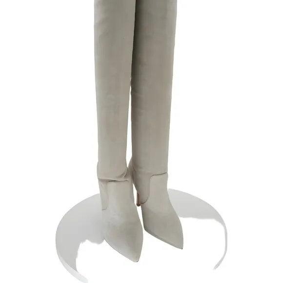 Larroudé Women's Grey Suede Stiletto Knee Boots Size 6