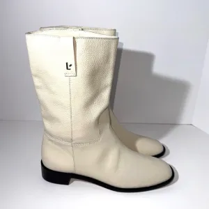 Larroude Barb Boots In Ivory