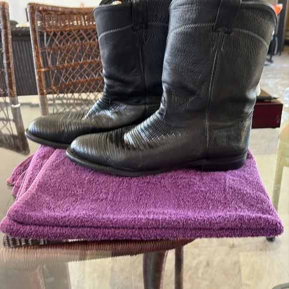 Larry Mahan Black Leather Boots