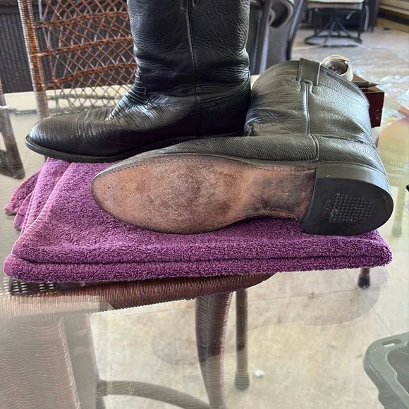 Larry Mahan Black Leather Boots
