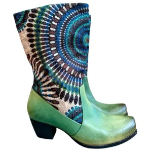 L'Artiste Bohemian Hand Dyed Leather Western Boots. Woman's 8.5 gorgeous!