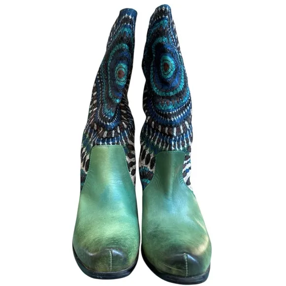 L'Artiste Bohemian Hand Dyed Leather Western Boots. Woman's 8.5 gorgeous!