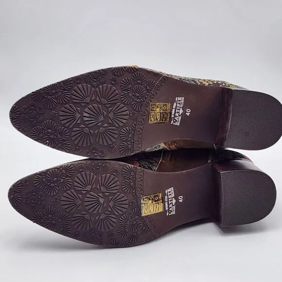 L'Artiste by Spring Step Lady Luck‎ Brown Multi Suede Boots EU 40 US Women's 9 M