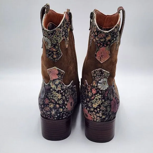 L'Artiste by Spring Step Lady Luck‎ Brown Multi Suede Boots EU 40 US Women's 9 M