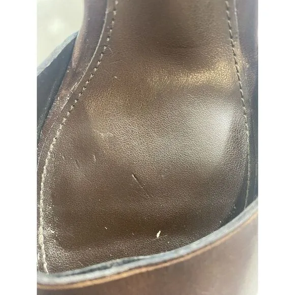 LAUREN Ralph Lauren Brown Ankle Strap High Heel Sandals Women's Size 6