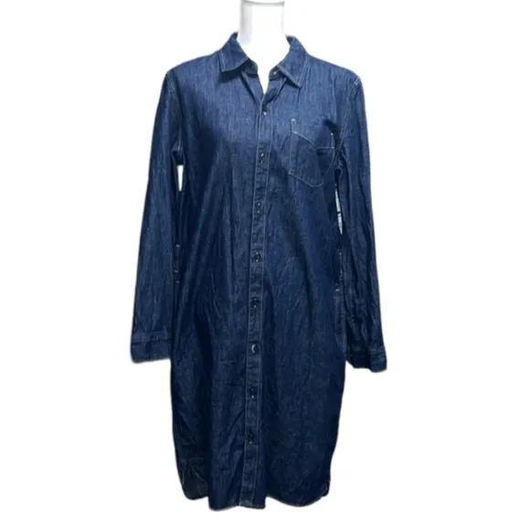 Lauren Ralph Lauren Denim Shirt Dress front button med to dark wash size Large