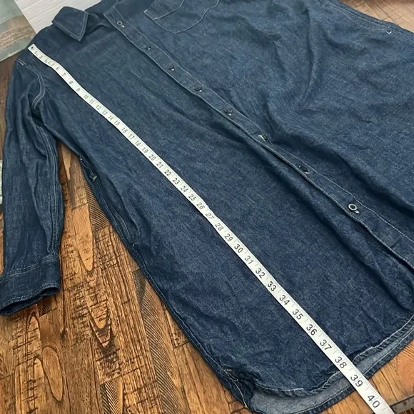 Lauren Ralph Lauren Denim Shirt Dress front button med to dark wash size Large