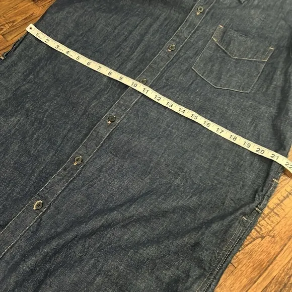 Lauren Ralph Lauren Denim Shirt Dress front button med to dark wash size Large