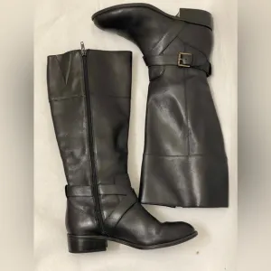 Lauren Ralph Lauren Leather Maryann Riding Boots | Black | Size 6
