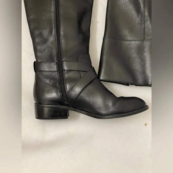 Lauren Ralph Lauren Leather Maryann Riding Boots | Black | Size 6