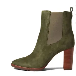Lauren Ralph Lauren Mylah Suede Leather Boots Olive Green Size 9 - NEW