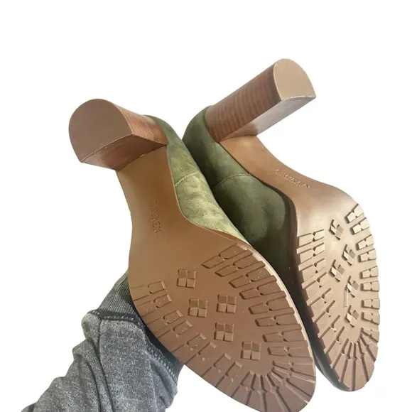 Lauren Ralph Lauren Mylah Suede Leather Boots Olive Green Size 9 - NEW