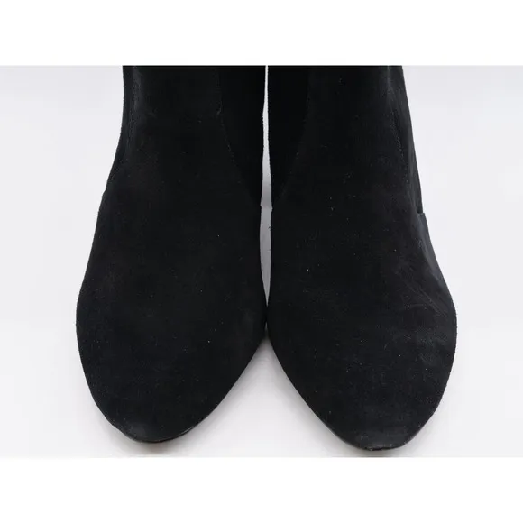 Laurie Felt Boots Womens 11 Black Suede Knee High Slouch Block Heel Pull On