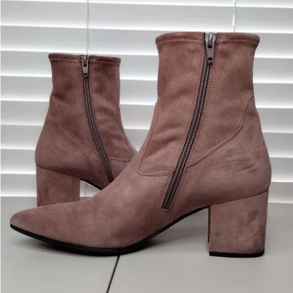 Le Pepe Suede Leather Sz 10 Block Heel Ankle-Boots