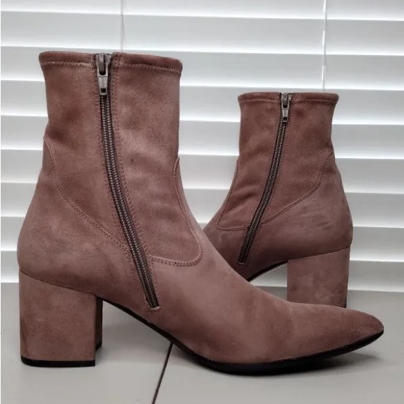 Le Pepe Suede Leather Sz 10 Block Heel Ankle-Boots