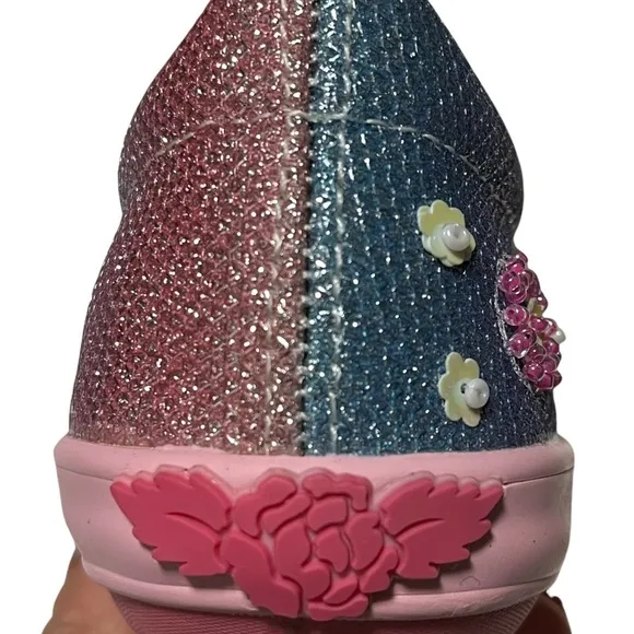 Lelli Kelly Toddler Girls Fashion Sneakers Size 7 Silver Pink Glitter