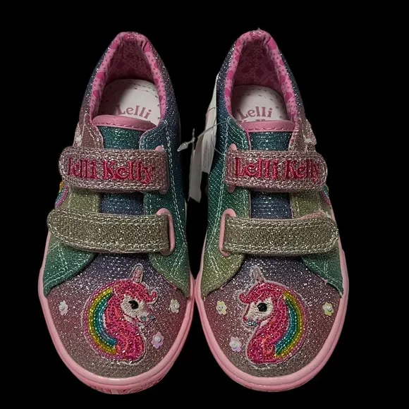 Lelli Kelly Toddler Girls Fashion Sneakers Size 7 Silver Pink Glitter