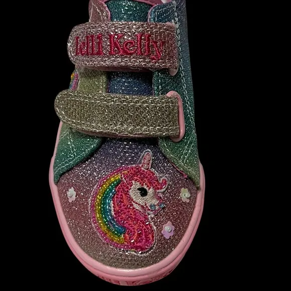 Lelli Kelly Toddler Girls Fashion Sneakers Size 7 Silver Pink Glitter