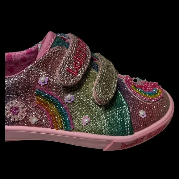 Lelli Kelly Toddler Girls Fashion Sneakers Size 7 Silver Pink Glitter