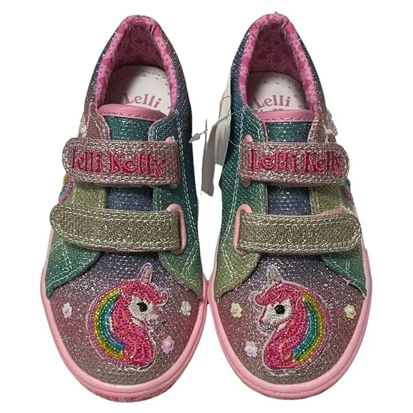 Lelli Kelly Toddler Girls Fashion Sneakers Size 7 Silver Pink Glitter