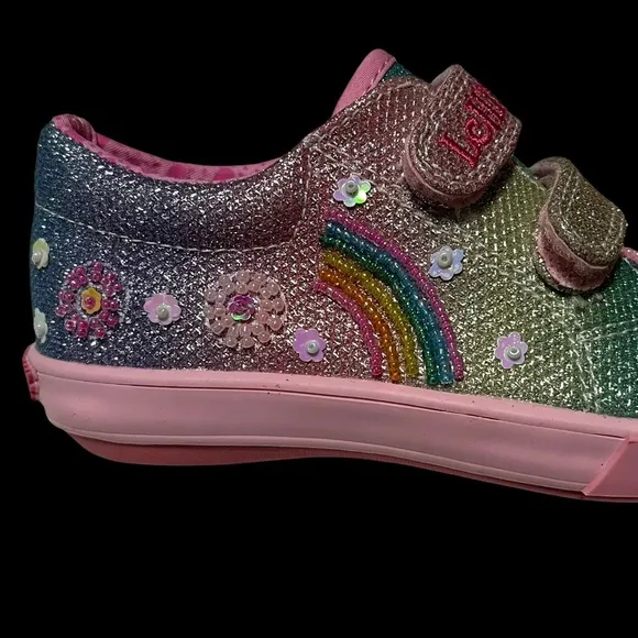 Lelli Kelly Toddler Girls Fashion Sneakers Size 7 Silver Pink Glitter