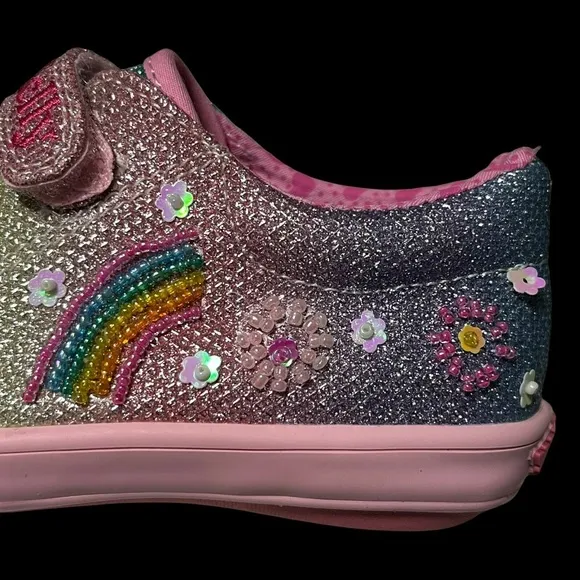 Lelli Kelly Toddler Girls Fashion Sneakers Size 7 Silver Pink Glitter
