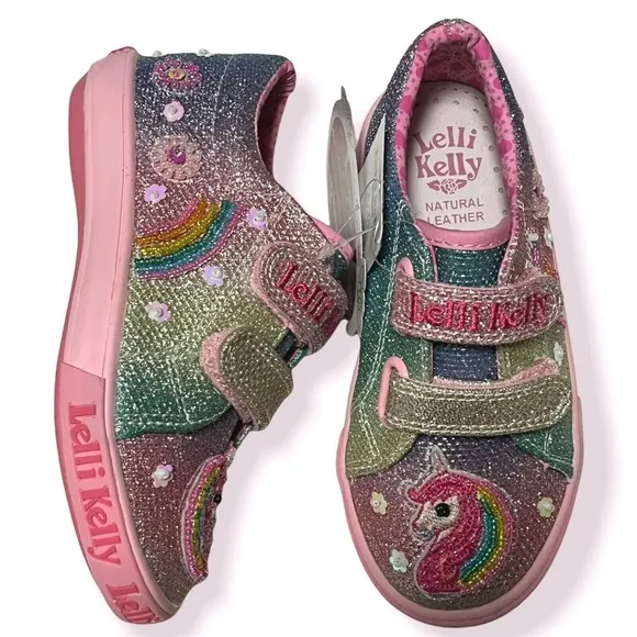 Lelli Kelly Toddler Girls Fashion Sneakers Size 7 Silver Pink Glitter