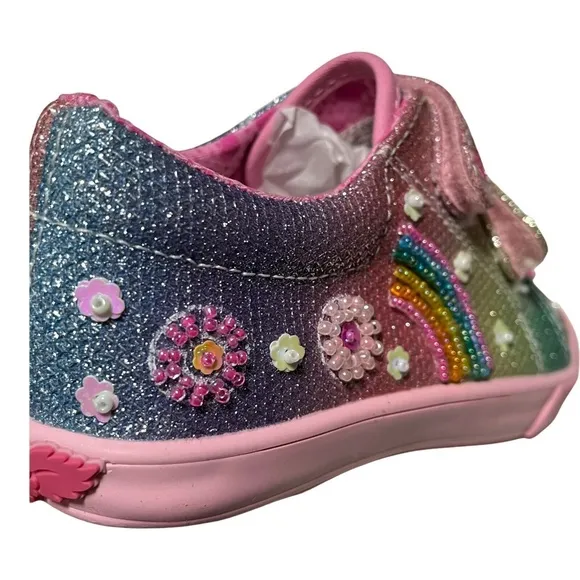 Lelli Kelly Toddler Girls Fashion Sneakers Size 7 Silver Pink Glitter