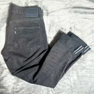 Levi's Big E 501 T Selvedge Denim Tapered Black Jeans Blue Tab Women’s Size 26