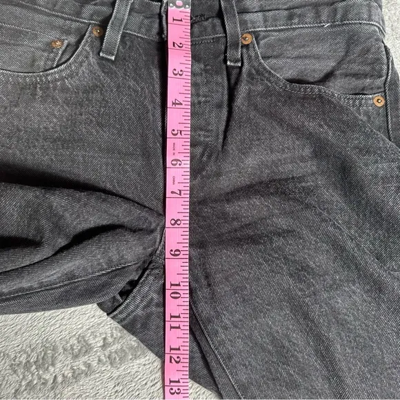 Levi's Big E 501 T Selvedge Denim Tapered Black Jeans Blue Tab Women’s Size 26