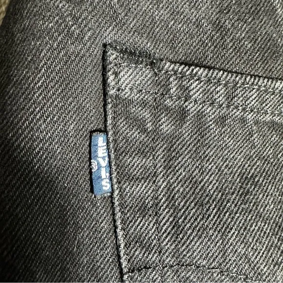 Levi's Big E 501 T Selvedge Denim Tapered Black Jeans Blue Tab Women’s Size 26