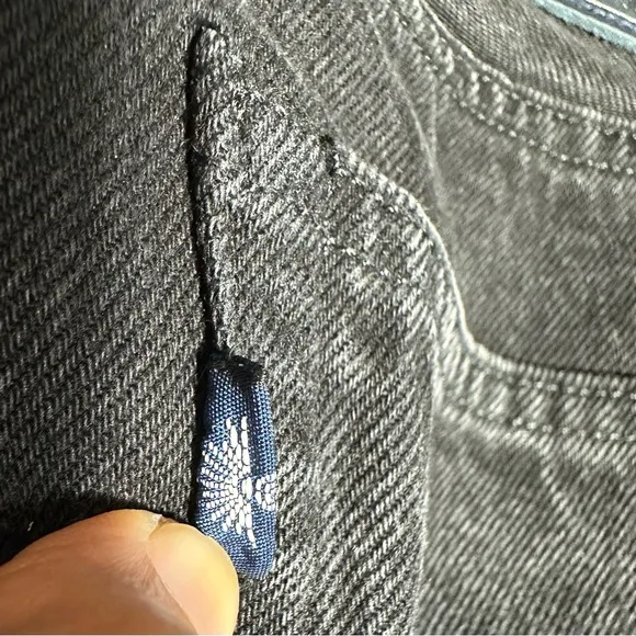 Levi's Big E 501 T Selvedge Denim Tapered Black Jeans Blue Tab Women’s Size 26