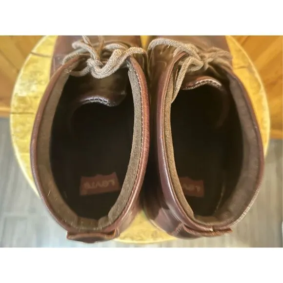 Levis Leather Upper Lace Up Boots Brown Size 9.5