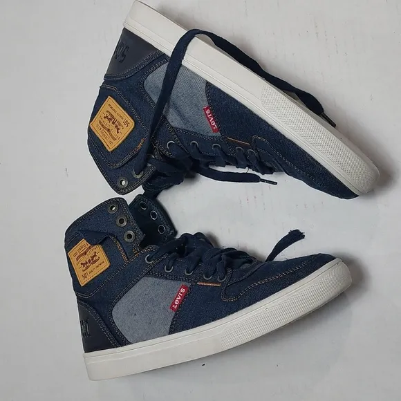 LEVI'S Men 8.5M Mason High-Top Fashion Denim Sneakers Size 8.5