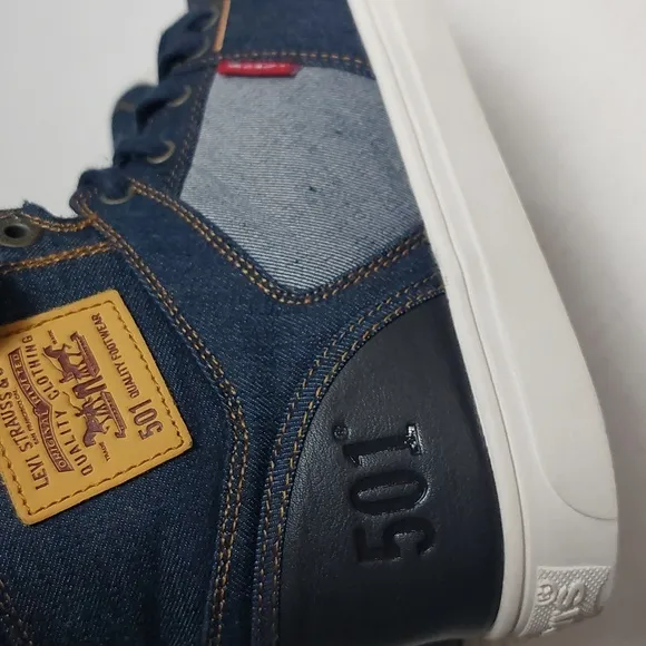 LEVI'S Men 8.5M Mason High-Top Fashion Denim Sneakers Size 8.5