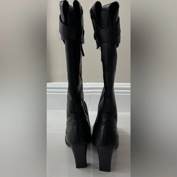 LIKE NEW Harley Davidson Black leather 4” heel boots Size 8.5