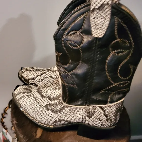 Lil Girls Genuine Snake Skin Cowboy Boots